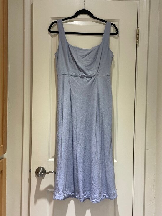 Dresses & Skirts - Love Bonito Baby Blue Linen Blend Bias Cut Dress